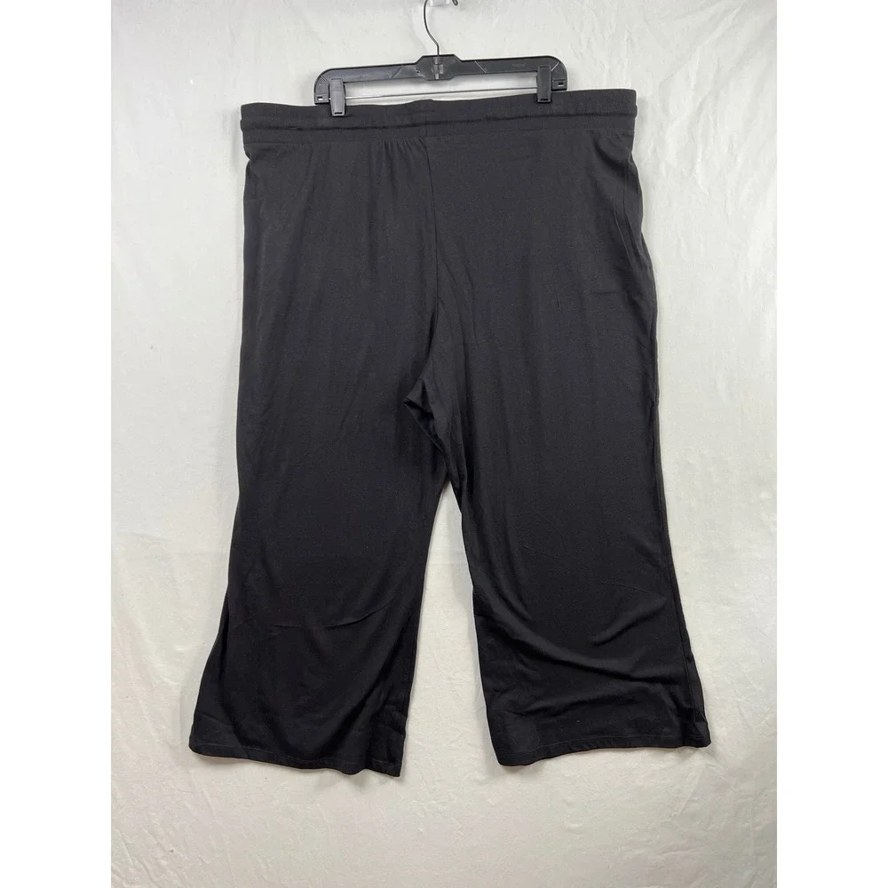 Michael Kors Lounge Pants Womens 3X Black Wide Leg Stretch Cotton Modal New